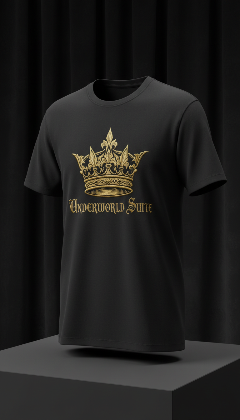 Graphic Tee with Gold Embroidery