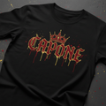 CAPONE Crown Drip Tee - black tee with gothic crown drip graphic