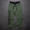 CAPONE Varsity Olive Track Pants - Olive green jogger with black varsity lettering