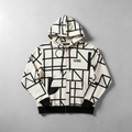 CAPONE Geometric Zip Hoodie - Cream zip-up with bold geometric back print